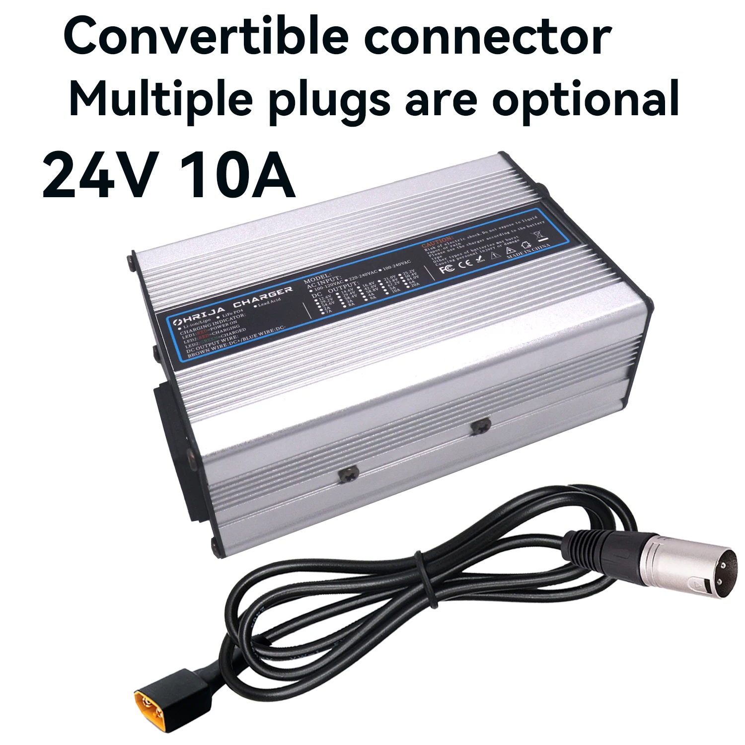 24V 10A aluminum shell fast charger Specially designed for 24V 2S Lead Acid batteries with fan cooling and detachable connector
24V 10A aluminum shell fast charger Specially designed for 24V 2S Lead Acid batteries with fan cooling and detachable connector