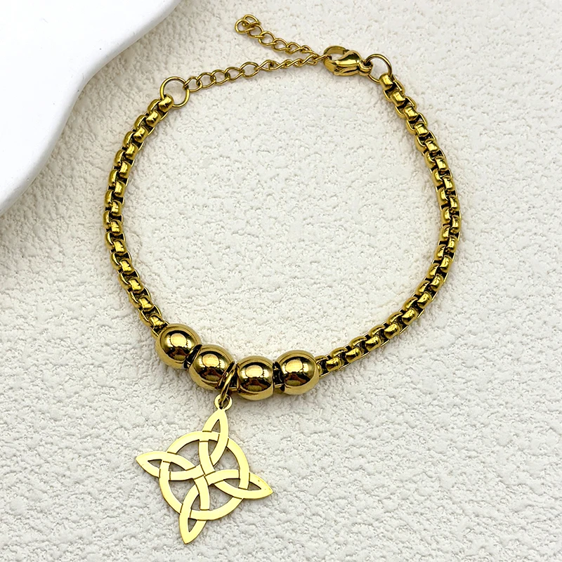 Stainless Steel Witch Knot Amulet Bracelet for Women Men Gold Silver Color Witchcraft Celtic Knot Hand Chain Lucky Jewelry Gift 
Stainless Steel Witch Knot Amulet Bracelet for Women Men Gold Silver Color Witchcraft Celtic Knot Hand Chain Lucky Jewelry Gift