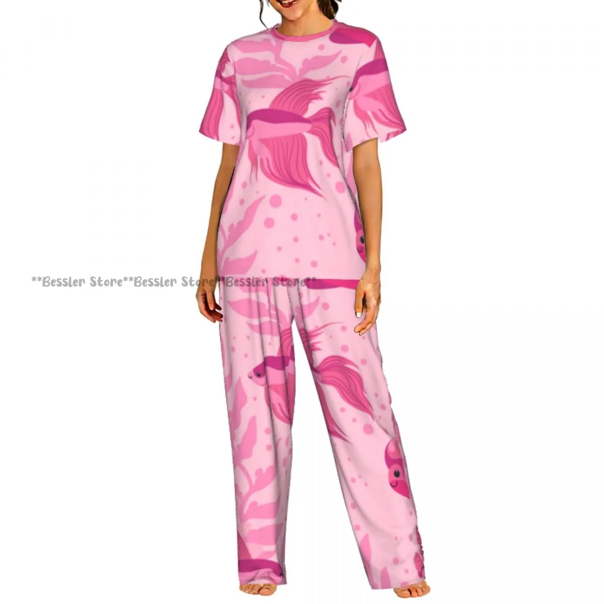 Goldfish And Exotic Fish Species Seaweed Pajamas Set Short-sleeved Women Home Clothing
Goldfish And Exotic Fish Species Seaweed Pajamas Set Short-sleeved Women Home Clothing