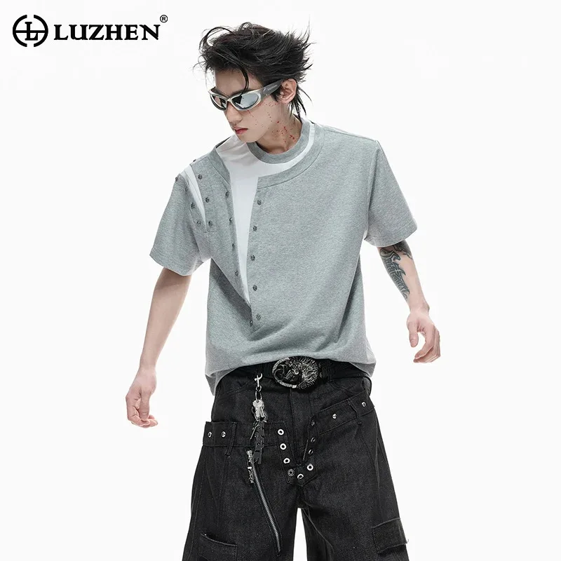 LUZHEN 2026 Summer Stylish Niche Design Fake Two Piece Design Color Contrast Short Sleeve T-shirts Men's Handsome Clothes JY6288
LUZHEN 2026 Summer Stylish Niche Design Fake Two Piece Design Color Contrast Short Sleeve T-shirts Men's Handsome Clothes JY6288