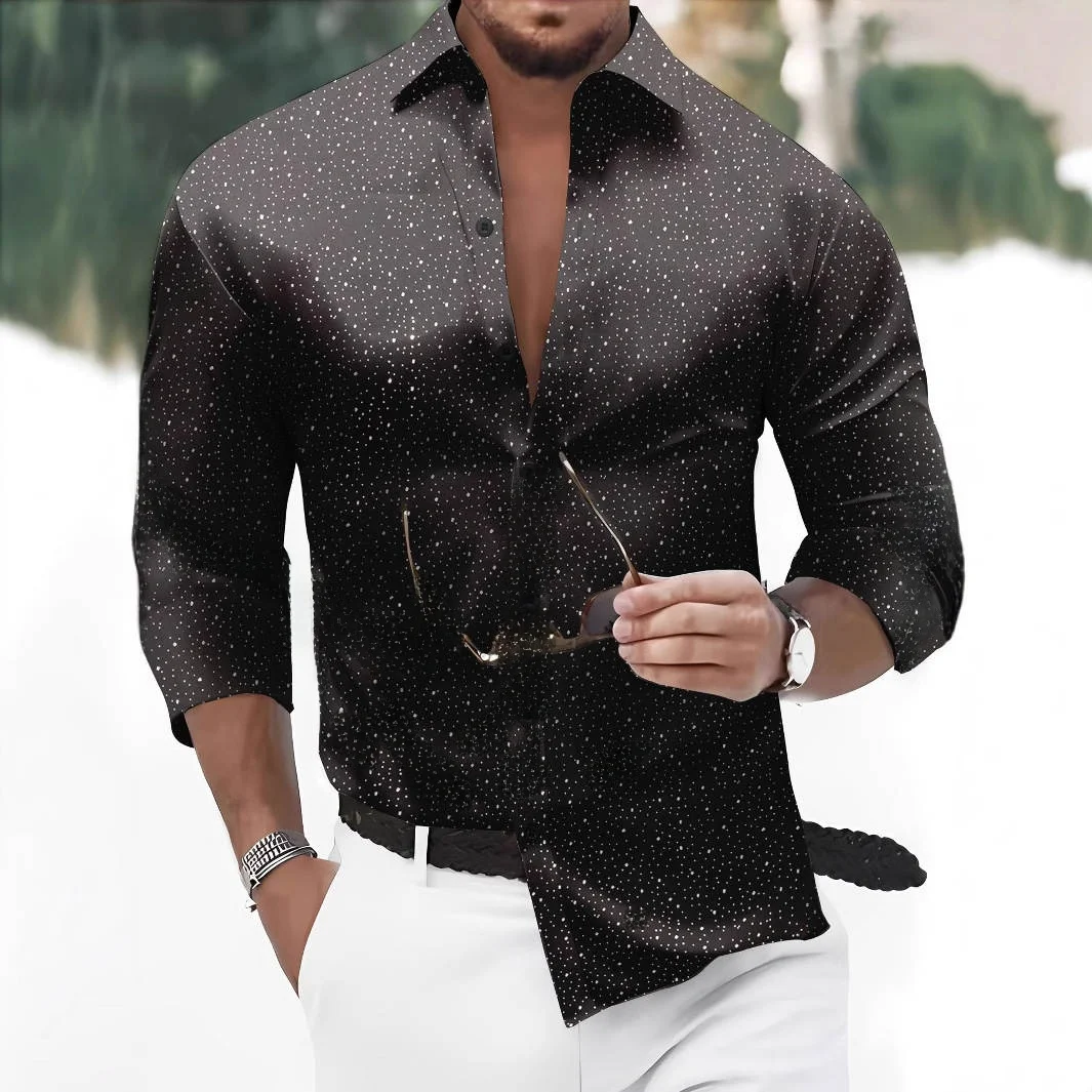 Faionable Men's Polka Dot Gold Printing Casual Long Sve irt Spring Season Non-iron PU Leather Other Material Spring 2024
Faionable Men's Polka Dot Gold Printing Casual Long Sve irt Spring Season Non-iron PU Leather Other Material Spring 2024