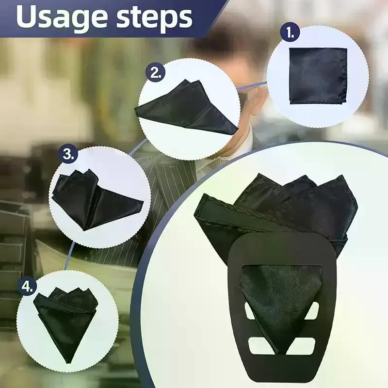 1/3pcs Pocket Square Holders Pre-Folded Organizers Suit Handkerchief Clips Suitable For Suits, Weddings, Parties, Business Event
1/3pcs Pocket Square Holders Pre-Folded Organizers Suit Handkerchief Clips Suitable For Suits, Weddings, Parties, Business Event