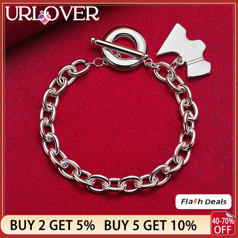 URLOVER 925 Sterling Silver Dog Pendant Bracelets For Women Men Charm Bracelet Party Christmas Birthday Gifts Fine Jewelry
URLOVER 925 Sterling Silver Dog Pendant Bracelets For Women Men Charm Bracelet Party Christmas Birthday Gifts Fine Jewelry