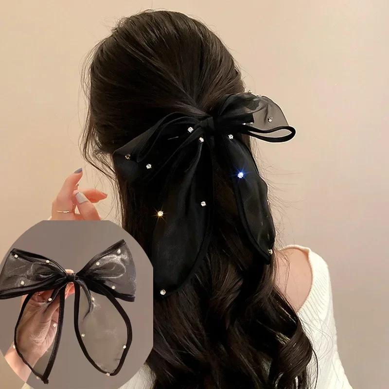 Корейские модные сетчатые кружевные заколки для волос с бантом, элегантный большой бант, заколки для волос со стразами, головной убор для девочек, аксессуары для волос
Корейские модные сетчатые кружевные заколки для волос с бантом, элегантный большой бант, заколки для волос со стразами, головной убор для девочек, аксессуары для волос