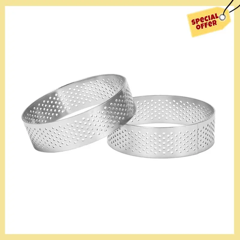 -BABQ 25Pcs Circular Tart Rings With Holes Stainless Steel Fruit Pie Quiches Cake Mousse Mold Kitchen Baking Mould 9Cm
-BABQ 25Pcs Circular Tart Rings With Holes Stainless Steel Fruit Pie Quiches Cake Mousse Mold Kitchen Baking Mould 9Cm