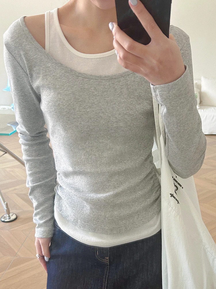 Boran Korean Style Color Block Slim Fit Knitted Top Women's Long Sleeve Base Layer Fake Two-Piece Inner Wear Casual Cotton
Boran Korean Style Color Block Slim Fit Knitted Top Women's Long Sleeve Base Layer Fake Two-Piece Inner Wear Casual Cotton