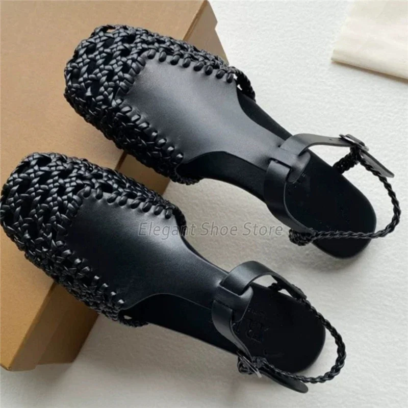 Summer New Woven Sandals for Women Retro Mesh Hollow Ankle Strap Casual Flats Roman Square Toe Leather Female Mary Jane Shoes
Summer New Woven Sandals for Women Retro Mesh Hollow Ankle Strap Casual Flats Roman Square Toe Leather Female Mary Jane Shoes