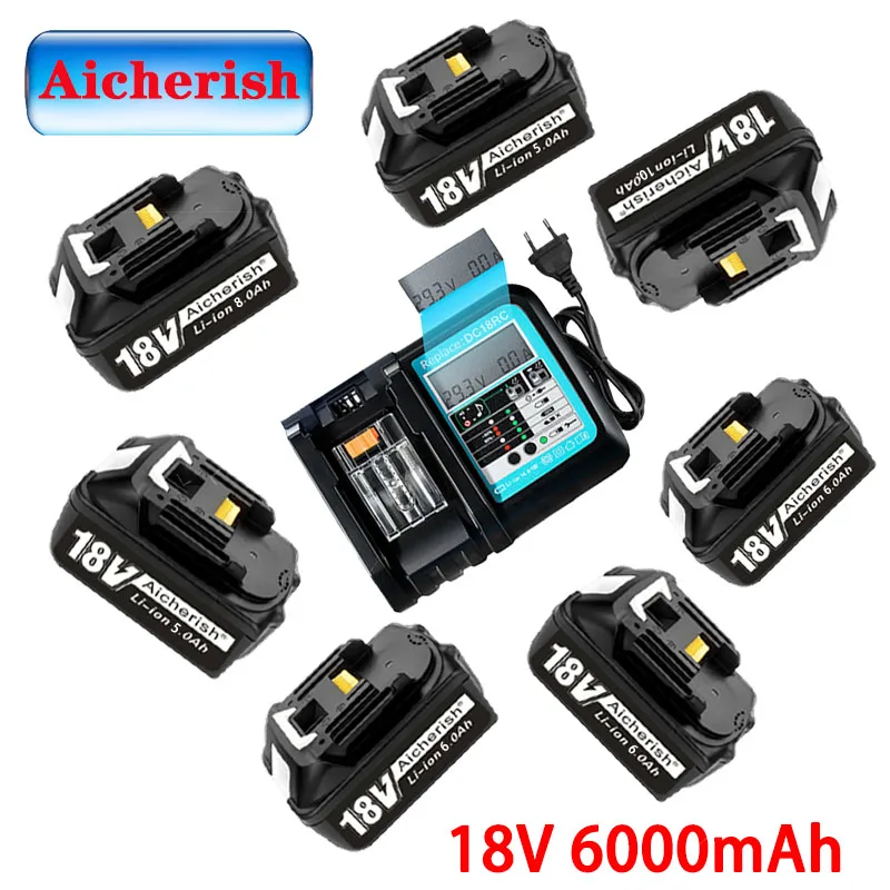 BL1860 Rechargeable Batteries 18V 6000Mah Li-Ion for Makita 18V Battery 6Ah BL1840 BL1850 BL1830 BL1860B LXT400 with LED Charger
BL1860 Rechargeable Batteries 18V 6000Mah Li-Ion for Makita 18V Battery 6Ah BL1840 BL1850 BL1830 BL1860B LXT400 with LED Charger
