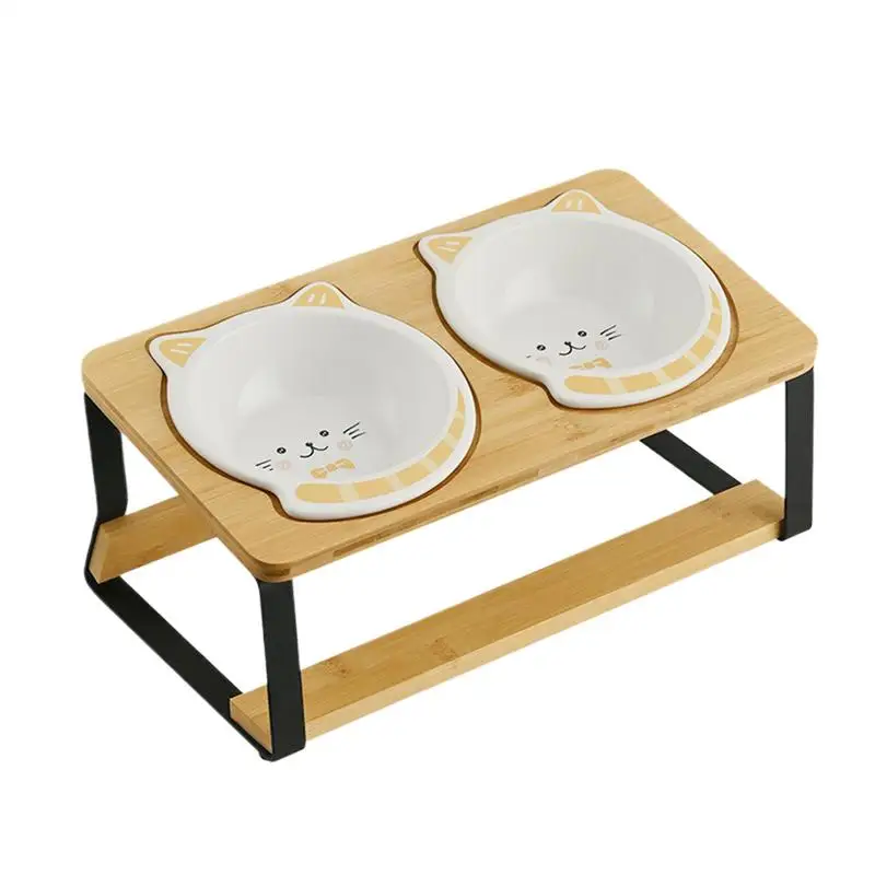 Elevated Cat Bowls Raised Cat Dish Double Ceramic Dish With Non-Slip Wooden Base Tilted For Pet Puppy Apartment City Living
Elevated Cat Bowls Raised Cat Dish Double Ceramic Dish With Non-Slip Wooden Base Tilted For Pet Puppy Apartment City Living