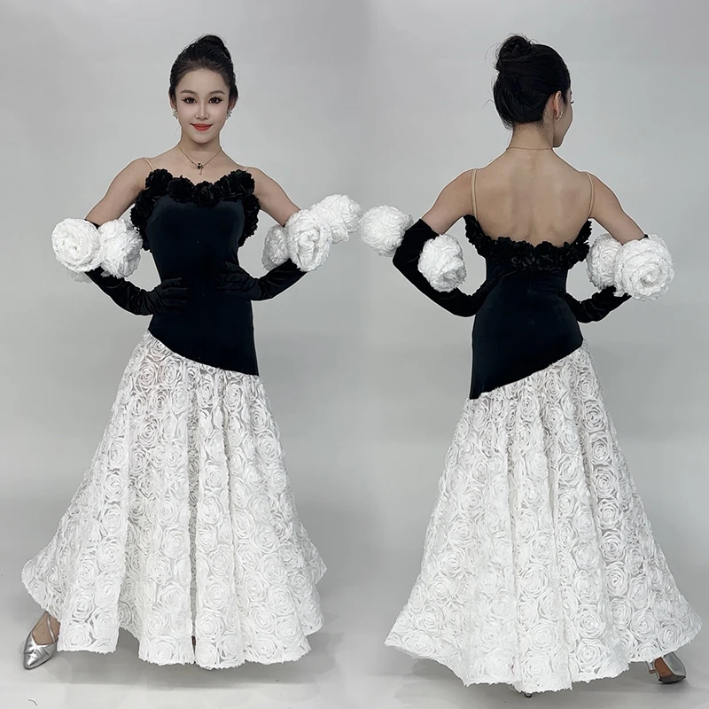 Высококачественное платье для бальных танцев, костюм для выступлений, роскошное длинное платье с цветами, свадебное платье для соревнований по вальсу, танго, BL15227
Высококачественное платье для бальных танцев, костюм для выступлений, роскошное длинное платье с цветами, свадебное платье для соревнований по вальсу, танго, BL15227