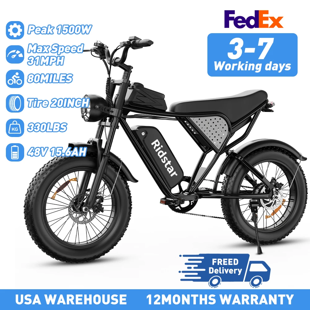 MINI30 Motor Peak 1500W 31 MPH Electric Bike for Adults 48V 15.6AH E-Bike Electric Bicycle 20x4" Fat Tire Mountain Bike
MINI30 Motor Peak 1500W 31 MPH Electric Bike for Adults 48V 15.6AH E-Bike Electric Bicycle 20x4" Fat Tire Mountain Bike