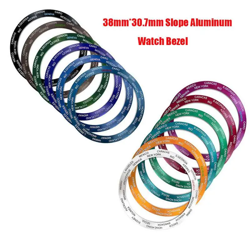 Watch Accessories 38mm Slope Aluminum Silver Red Green Black World Name Watch Bezle Insert Ring Watch Case Repair Parts
Watch Accessories 38mm Slope Aluminum Silver Red Green Black World Name Watch Bezle Insert Ring Watch Case Repair Parts