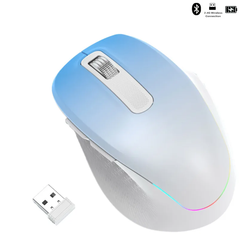 Ergonomic Type-C Rechargeable LED Backlit Wireless Mouse 1600 DPI BT5.0 Dual Modes Wireless Silent Mouse for Laptop/Desktop
Ergonomic Type-C Rechargeable LED Backlit Wireless Mouse 1600 DPI BT5.0 Dual Modes Wireless Silent Mouse for Laptop/Desktop