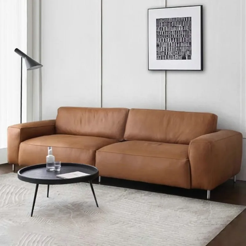 Minimalist leather sofa living room three-person tofu block matte oil wax leather sofa
Minimalist leather sofa living room three-person tofu block matte oil wax leather sofa
