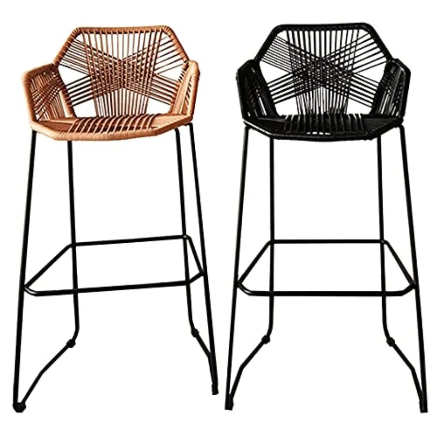 Barstools Set of 2 Modern Kitchen Island Counter Stools with Backrest Footrest Light Rattan Bar Chairs
Barstools Set of 2 Modern Kitchen Island Counter Stools with Backrest Footrest Light Rattan Bar Chairs