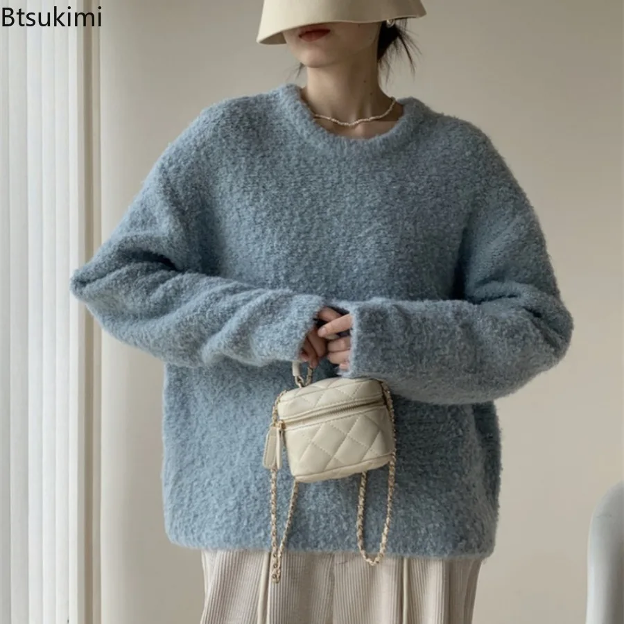 Korean Lazy Style Casual Pullover Round Neck High Quality Solid Sweater Autumn/winter New Fashion Loose Long Sleeved Lady's Top
Korean Lazy Style Casual Pullover Round Neck High Quality Solid Sweater Autumn/winter New Fashion Loose Long Sleeved Lady's Top