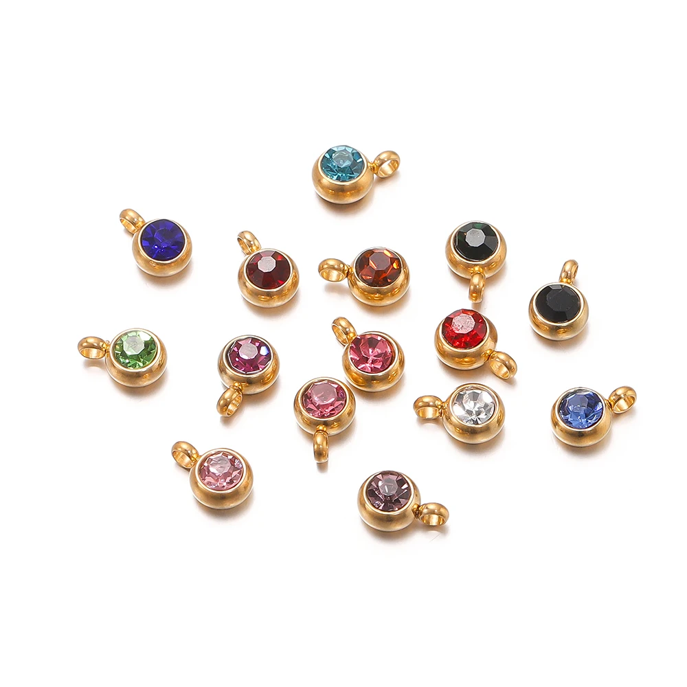 10Pcs 6*8.7mm Round Stainless Steel With Colorful Crystal Pendant for DIY Handmade Jewelry Making Necklaces Earrings Supplies
10Pcs 6*8.7mm Round Stainless Steel With Colorful Crystal Pendant for DIY Handmade Jewelry Making Necklaces Earrings Supplies