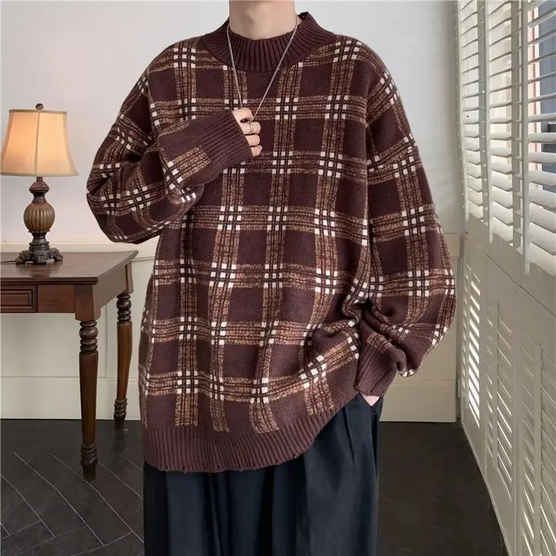 Мужской трикотаж в клетку большого размера, осень-зима, теплый коричневый свитер, верхняя одежда для пар, повседневная удобная винтажная одежда Long Sve
Мужской трикотаж в клетку большого размера, осень-зима, теплый коричневый свитер, верхняя одежда для пар, повседневная удобная винтажная одежда Long Sve