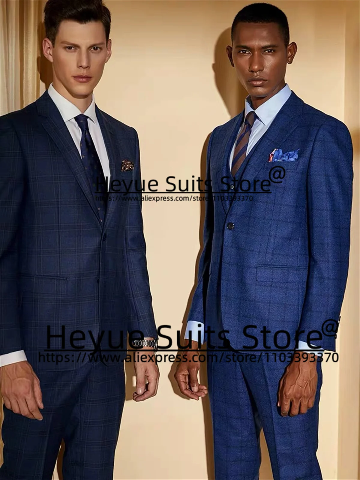 Navy Blue Plaid Wedding Men Suits Slim Fit Notched Lapel Groom Formal Tuxedos 3 Pieces Sets Business Male Blazer Costume Homme
Navy Blue Plaid Wedding Men Suits Slim Fit Notched Lapel Groom Formal Tuxedos 3 Pieces Sets Business Male Blazer Costume Homme