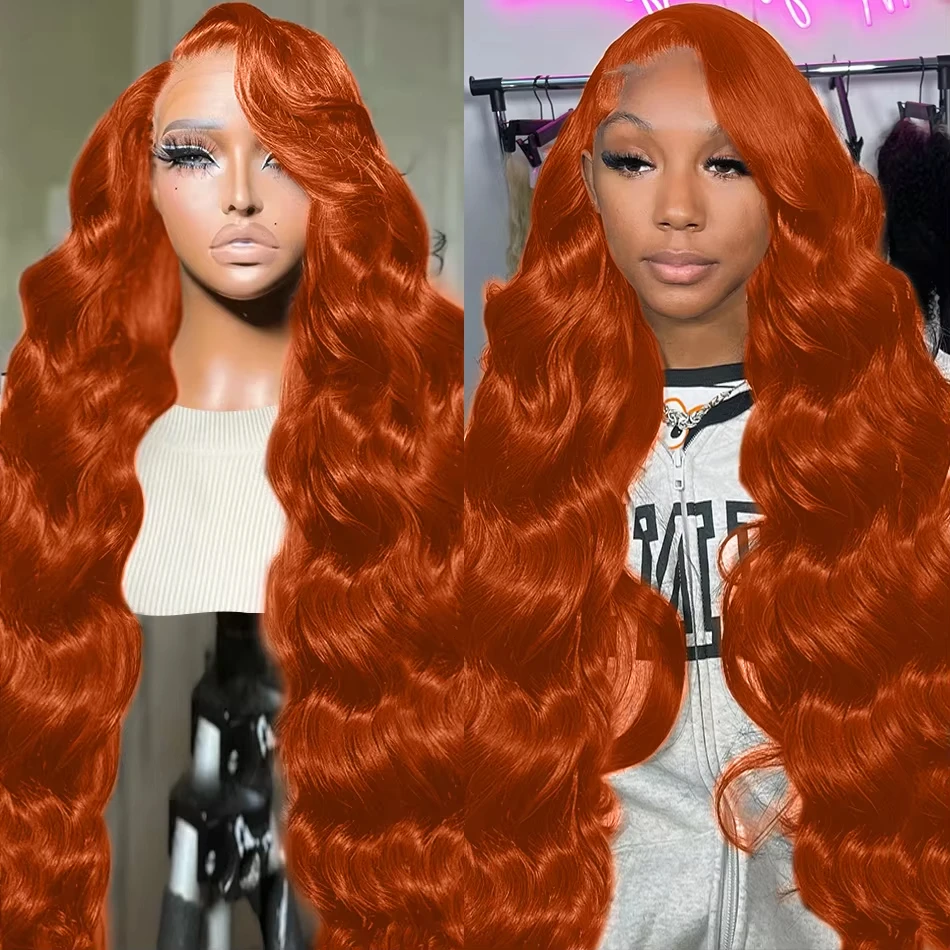 30 34 Inch Orange Ginger Body Wave Lace Front Human Hair Wig Brazilian Colored 200 Density 13x4 HD Lace Frontal Pre Plucked Wigs For Women
30 34 Inch Orange Ginger Body Wave Lace Front Human Hair Wig Brazilian Colored 200 Density 13x4 HD Lace Frontal Pre Plucked Wigs For Women