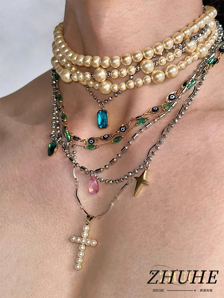 ZHUHE Multi-layer Pearl Necklace Neo-Gothic Style For Women Men's Jewelry Accessories Party Gifts
ZHUHE Multi-layer Pearl Necklace Neo-Gothic Style For Women Men's Jewelry Accessories Party Gifts