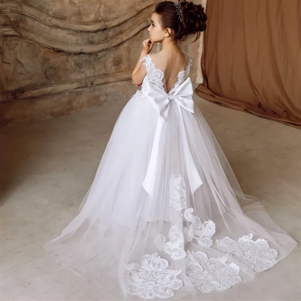 Customized Flower Girl Wedding Dress Sleeveless Appliques With Bow Princess Birthday Party Communion Dress vestidos de comunión
Customized Flower Girl Wedding Dress Sleeveless Appliques With Bow Princess Birthday Party Communion Dress vestidos de comunión