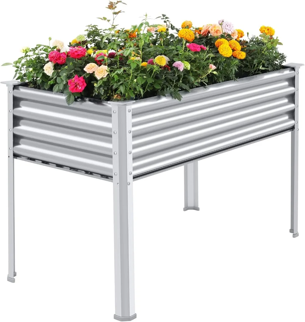 Land Guard Galvanized Raised Garden Bed with Legs, Large Metal Elevated Raised Planter Box with Drainage Holes
Land Guard Galvanized Raised Garden Bed with Legs, Large Metal Elevated Raised Planter Box with Drainage Holes