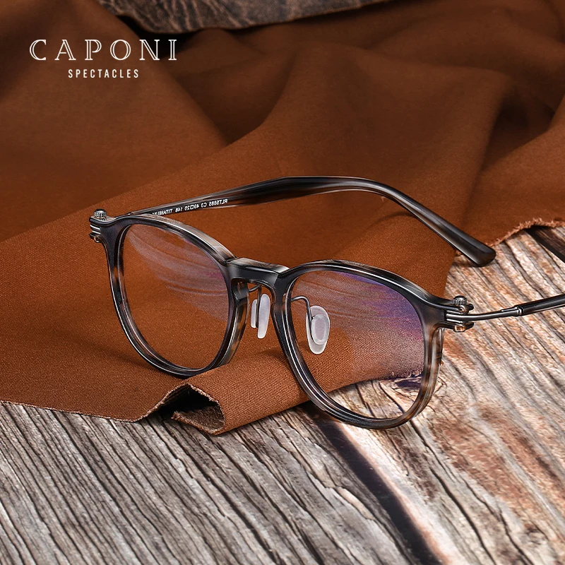 CAPONI Hot Glasses Frame For Men Pure Titanium Acetate Style Blue Light Blocking Eye Glasses Original Brand Spectacles JF5885
CAPONI Hot Glasses Frame For Men Pure Titanium Acetate Style Blue Light Blocking Eye Glasses Original Brand Spectacles JF5885