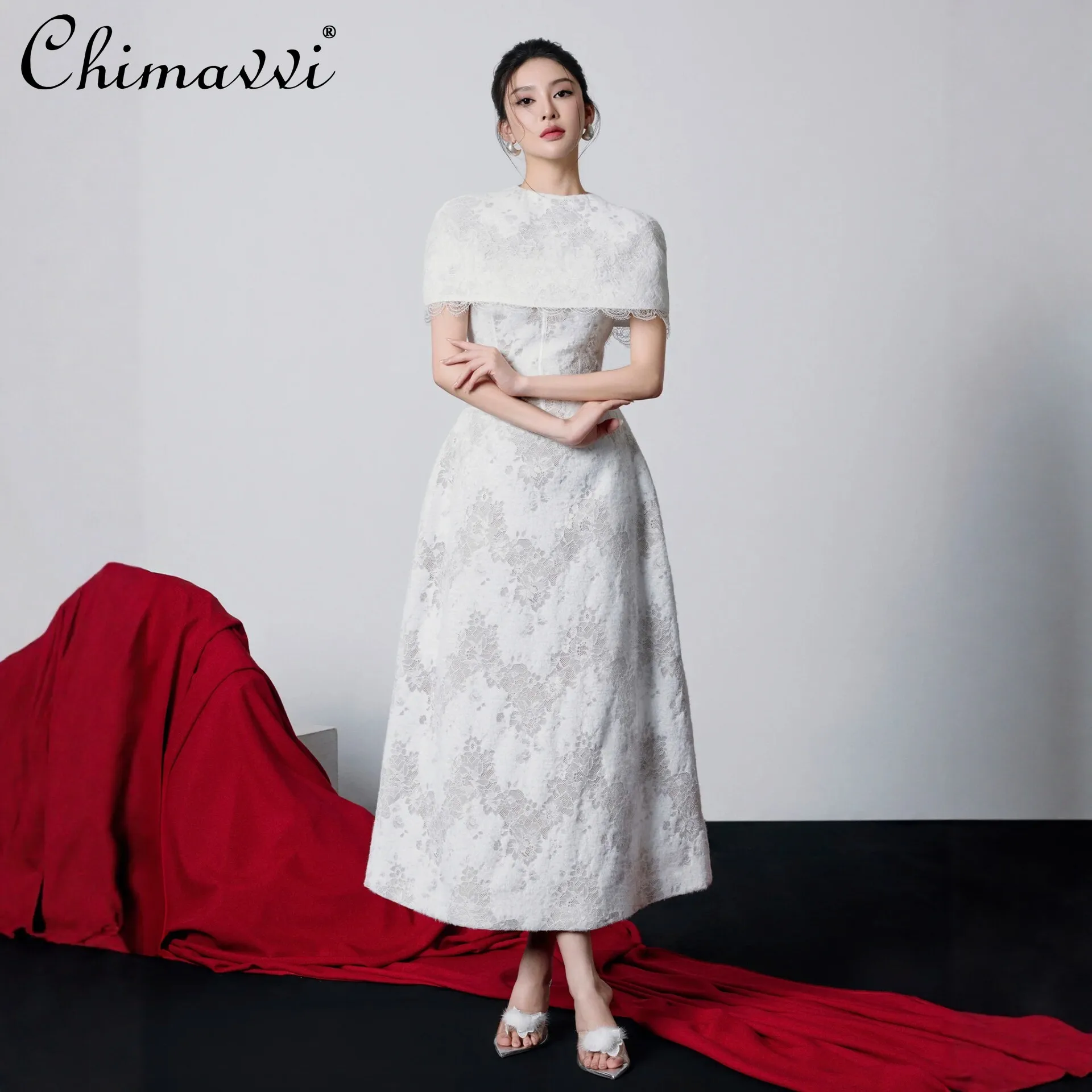 French Elegant Temperament Round Neck Lace Sleeveless High Waist Slim A-line White Evening Party Long Dress Women Summer 2026
French Elegant Temperament Round Neck Lace Sleeveless High Waist Slim A-line White Evening Party Long Dress Women Summer 2026