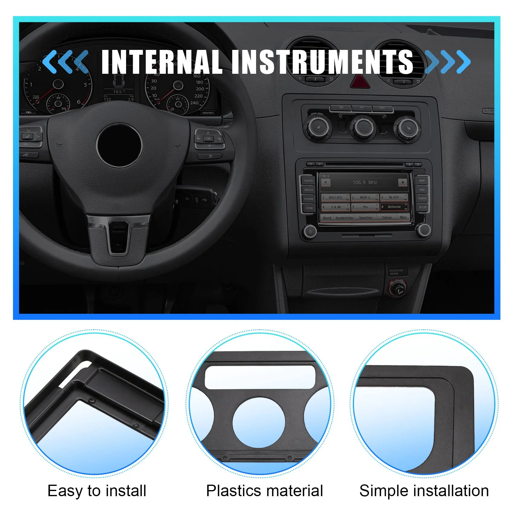 НОВЫЙ адаптер для передней панели рамы автомобиля для Caddy 2004-2010, комплект панели приборной панели Android-радио
НОВЫЙ адаптер для передней панели рамы автомобиля для Caddy 2004-2010, комплект панели приборной панели Android-радио