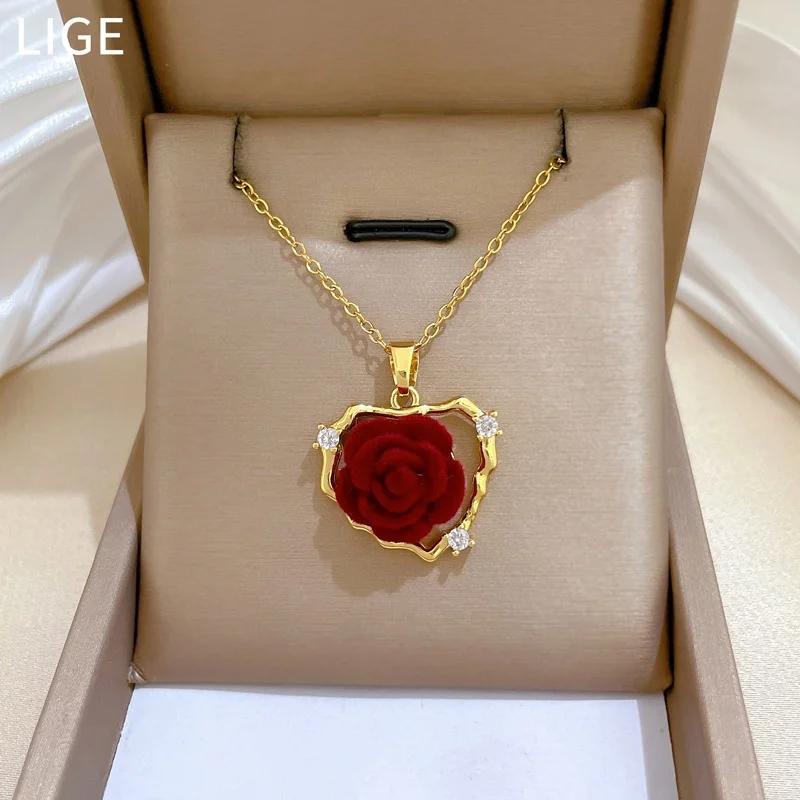 Love Embroidered Red Flower Elegant Zircon Necklace For Women Versatile Collar Chain In Titanium Steel Party And Festival Gift
Love Embroidered Red Flower Elegant Zircon Necklace For Women Versatile Collar Chain In Titanium Steel Party And Festival Gift
