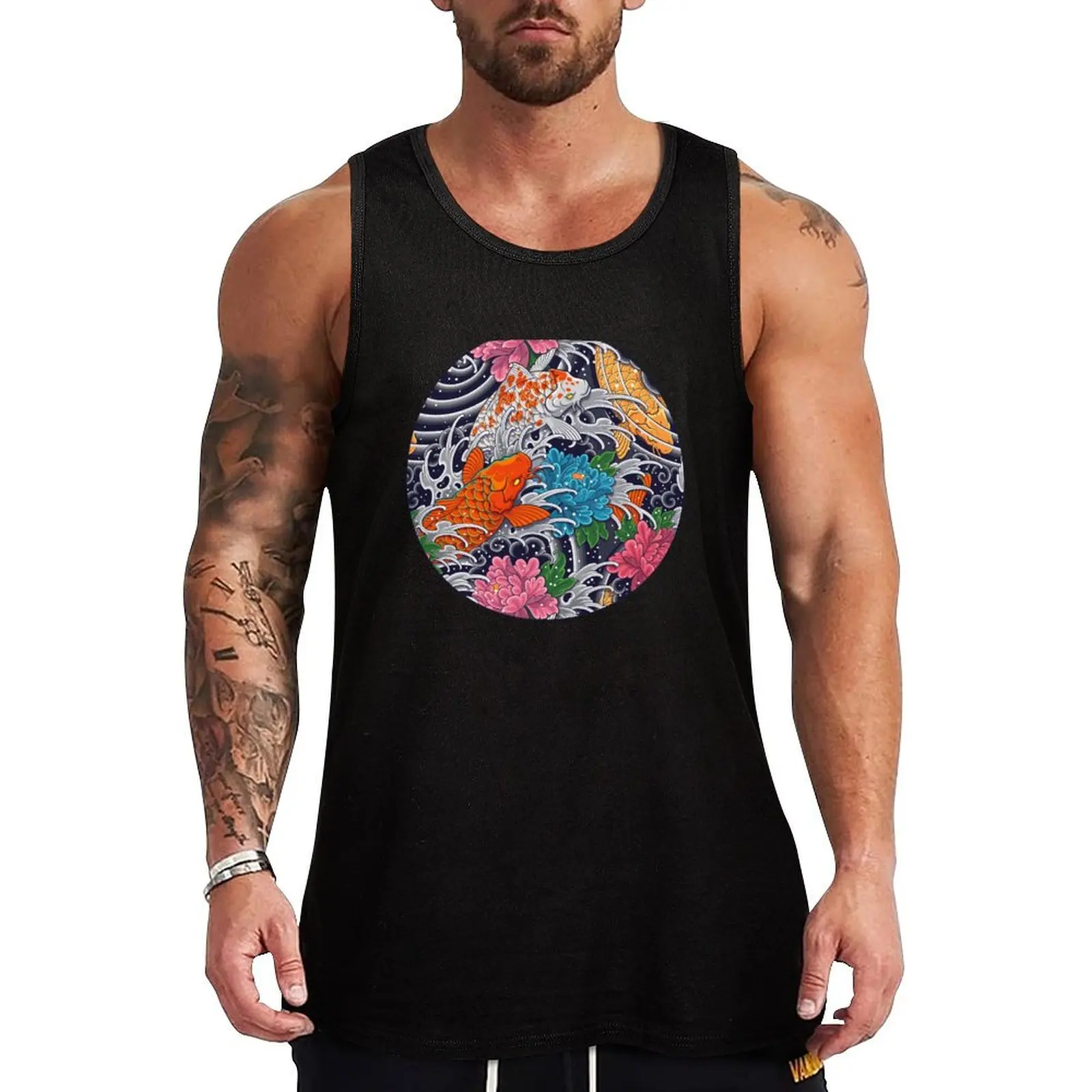 Koi Fish and Floral Pattern Tank Top sports suits sleeveless gym shirts male T-shirts men t-shirts man
Koi Fish and Floral Pattern Tank Top sports suits sleeveless gym shirts male T-shirts men t-shirts man