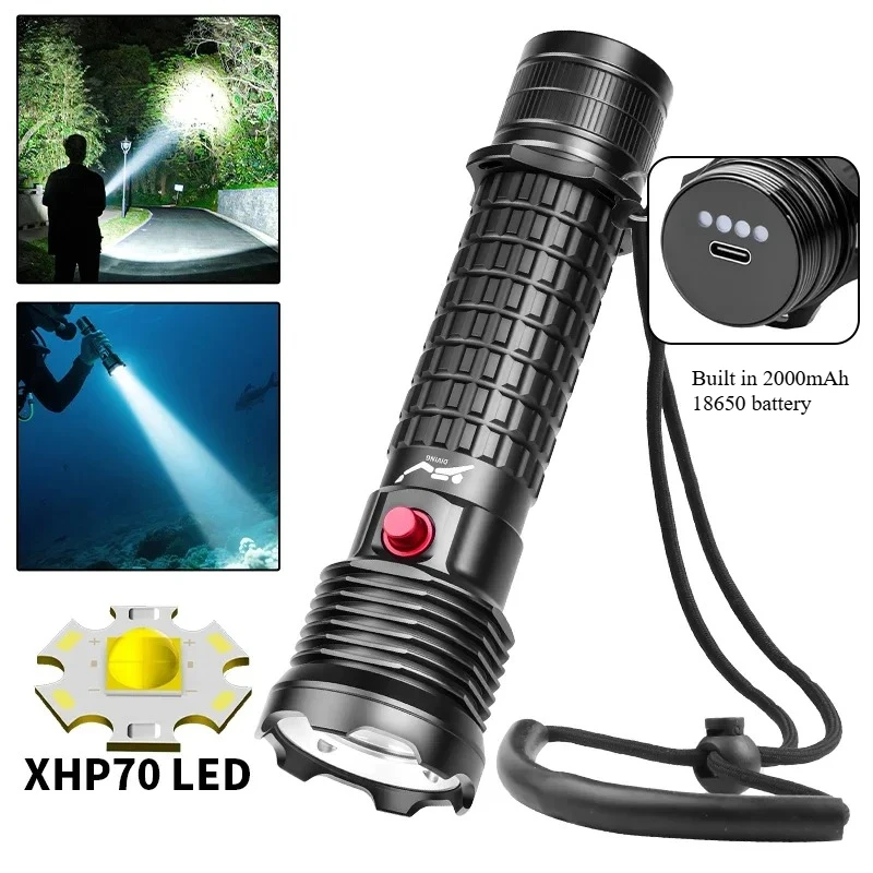 Rechargeable Dive Torch 2000mah with Strong Light, Focus Diving Flashlight Waterproof Submersible IPX-8 Underwater Flashlight
Rechargeable Dive Torch 2000mah with Strong Light, Focus Diving Flashlight Waterproof Submersible IPX-8 Underwater Flashlight