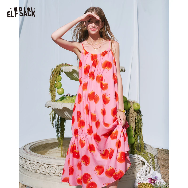 ELFSACK Aimee Character Print Asymmetric Maxi Dress, Spaghetti Strap Tiered Sundress with Drawstring Waist, Casual Summer Dress
ELFSACK Aimee Character Print Asymmetric Maxi Dress, Spaghetti Strap Tiered Sundress with Drawstring Waist, Casual Summer Dress