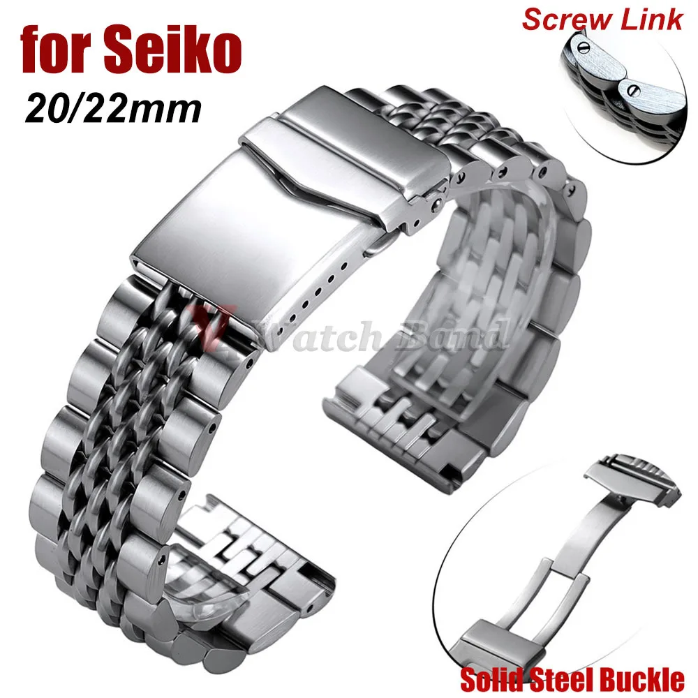 Screw Link Steel Watch Band for Seiko 5 Straight End Bracelet 20mm 22mm Solid Buckle Strap for Jubilee Women Men Accessories
Screw Link Steel Watch Band for Seiko 5 Straight End Bracelet 20mm 22mm Solid Buckle Strap for Jubilee Women Men Accessories