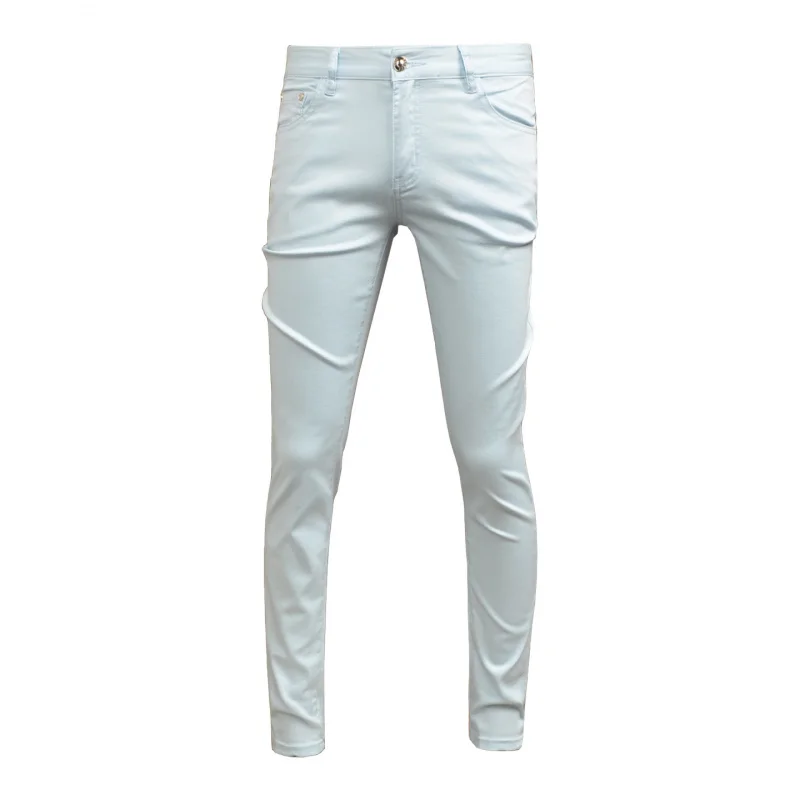 Новинка 2025, светло-голубые повседневные джинсы, мужские эластичные модные брюки высокого класса, мужская летняя тонкая версия 
Новинка 2025, светло-голубые повседневные джинсы, мужские эластичные модные брюки высокого класса, мужская летняя тонкая версия