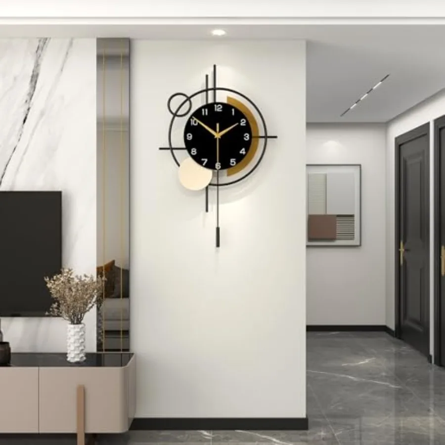 Large Wall Clock for Living Room Decor Modern Wall Clock with Pendulum Silent Quartz Battery Operated Metal Decorative Clock fo
Large Wall Clock for Living Room Decor Modern Wall Clock with Pendulum Silent Quartz Battery Operated Metal Decorative Clock fo