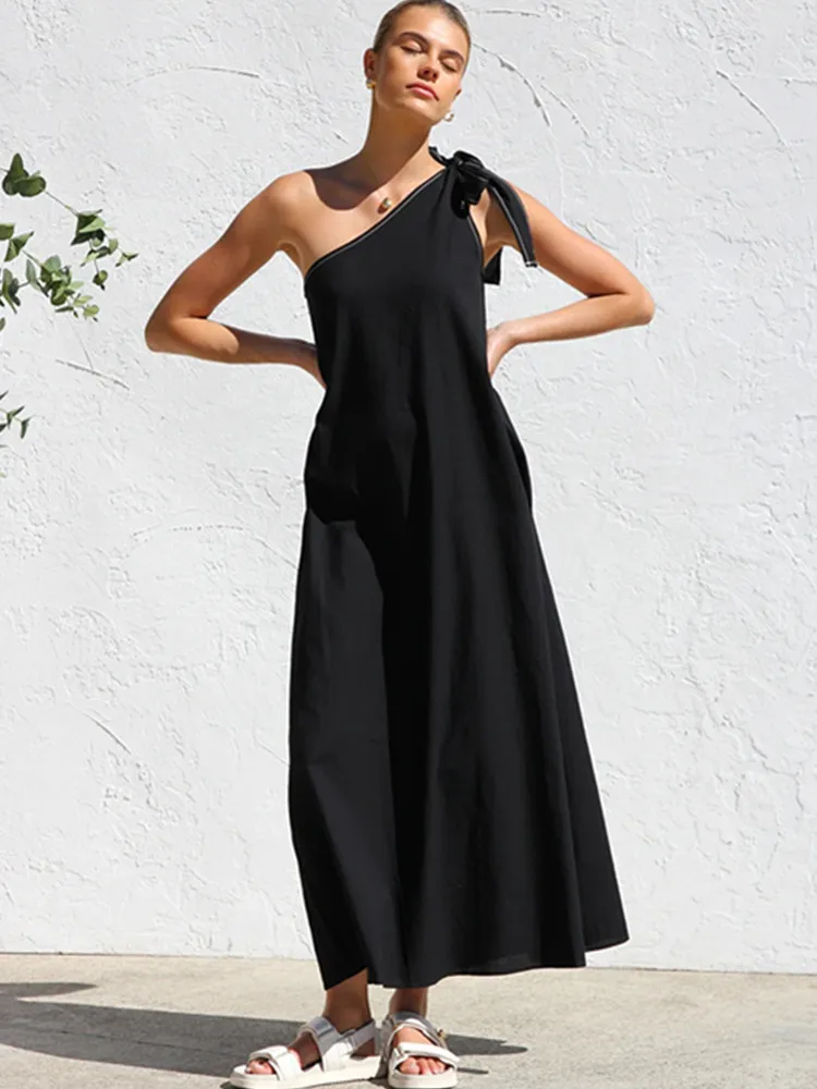 SKMY 2025 Summer New Skew Shoulder Dress Party Y2k Clothes Women Fashion Solid Color Elegant Lace-Up Sleeveless Long Dresses
SKMY 2025 Summer New Skew Shoulder Dress Party Y2k Clothes Women Fashion Solid Color Elegant Lace-Up Sleeveless Long Dresses