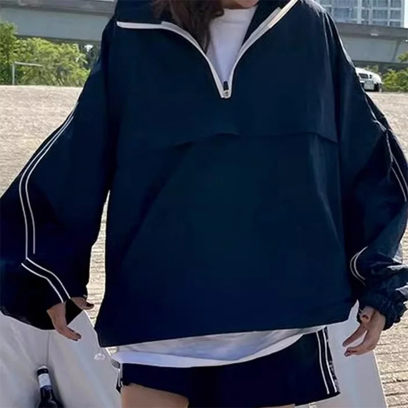 Chic Early Spring Retro Versatile Stand Collar Long Sve f Zipper irt High Waist Color Blo Casual orts Set
Chic Early Spring Retro Versatile Stand Collar Long Sve f Zipper irt High Waist Color Blo Casual orts Set