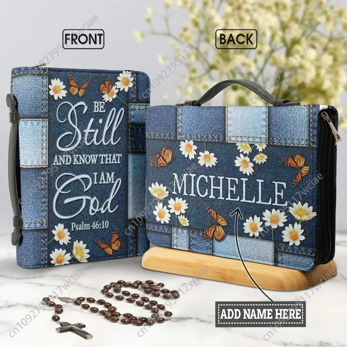 Customized Bible Storage Bag Be Still And Know That I Am God Butterfly Print PU Leather Bible Study Holy Cover Case Carry Bags
Customized Bible Storage Bag Be Still And Know That I Am God Butterfly Print PU Leather Bible Study Holy Cover Case Carry Bags