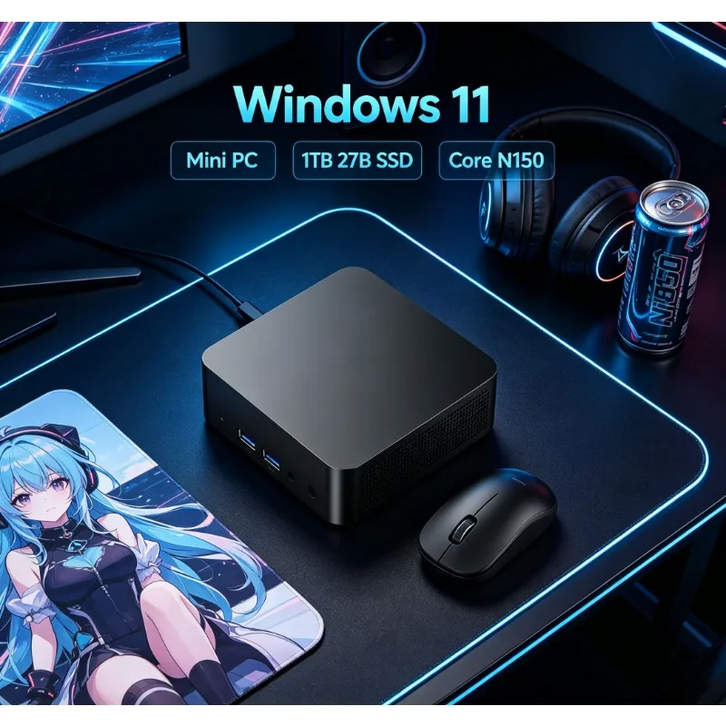 Windows 11 Pro Core N150 Mini PC 32GB RAM 1TB/2TB SSD BT5.2 WiFi6 4K HD Office Gaming PC, Fast with 3 Years Warranty
Windows 11 Pro Core N150 Mini PC 32GB RAM 1TB/2TB SSD BT5.2 WiFi6 4K HD Office Gaming PC, Fast with 3 Years Warranty