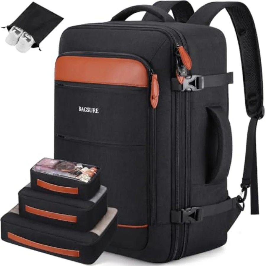 Travel Backpack Carry On Backpack 42L Flight Approved, Expandable Laptop Backpack with Packing Cubes and Shoe Pocket, Water Res
Travel Backpack Carry On Backpack 42L Flight Approved, Expandable Laptop Backpack with Packing Cubes and Shoe Pocket, Water Res
