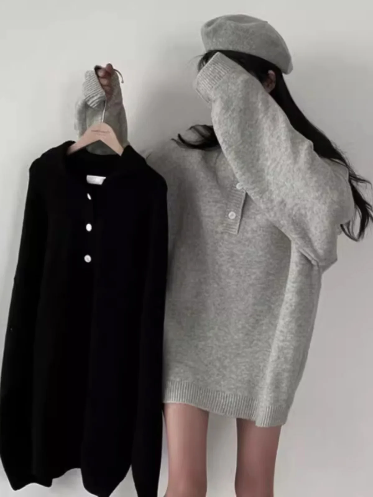 Laid-ba Sle Women's Knitwear Loose Vintage Versatile Long Sve Mid-length Small Size Turn-down Collar Top
Laid-ba Sle Women's Knitwear Loose Vintage Versatile Long Sve Mid-length Small Size Turn-down Collar Top