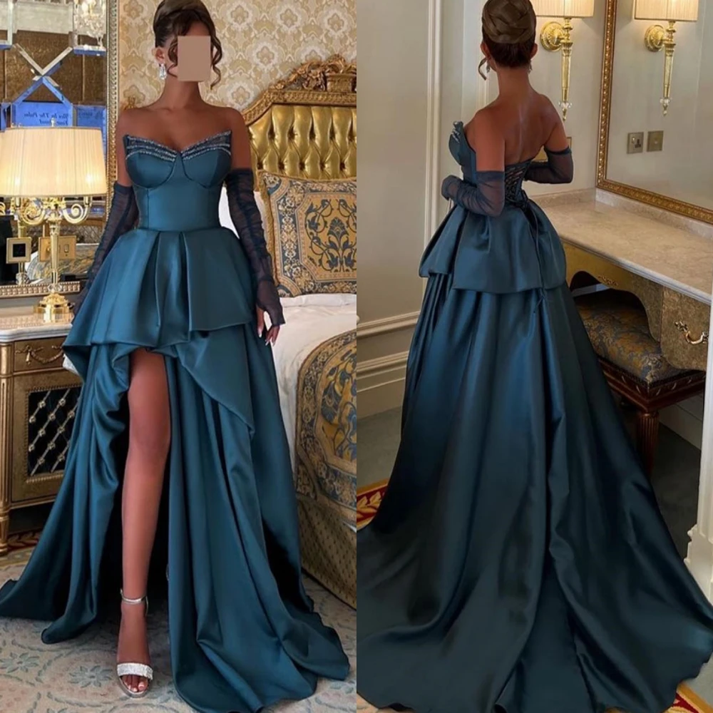 Customized Strapless Satin A-Line Sleeveless Evening Dress Delicate Crystal Party Dresses Sparkly Special Occasion Gowns
Customized Strapless Satin A-Line Sleeveless Evening Dress Delicate Crystal Party Dresses Sparkly Special Occasion Gowns