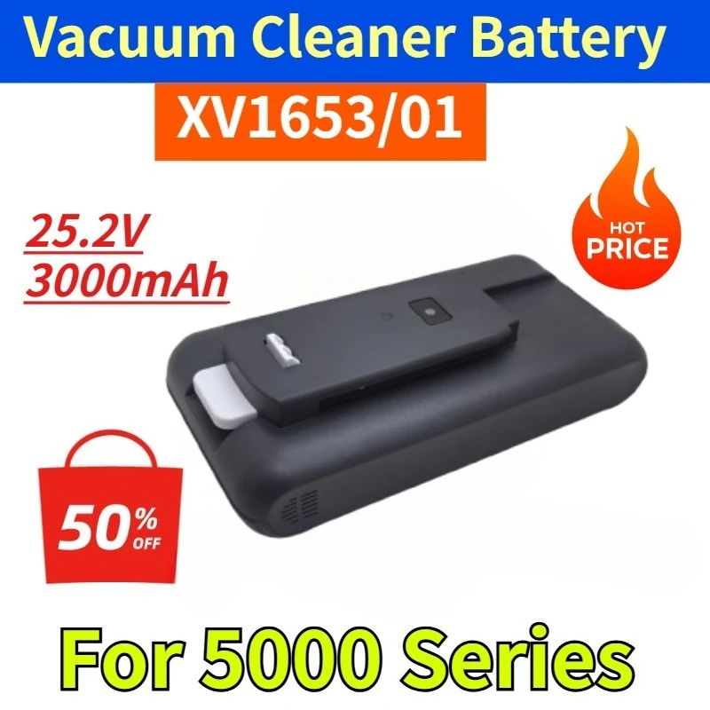 25.2V 3000mAh Vacuum Cleaner Battery XV1653/01 for 5000 Series with Charger High-Capacity Power Storage
25.2V 3000mAh Vacuum Cleaner Battery XV1653/01 for 5000 Series with Charger High-Capacity Power Storage