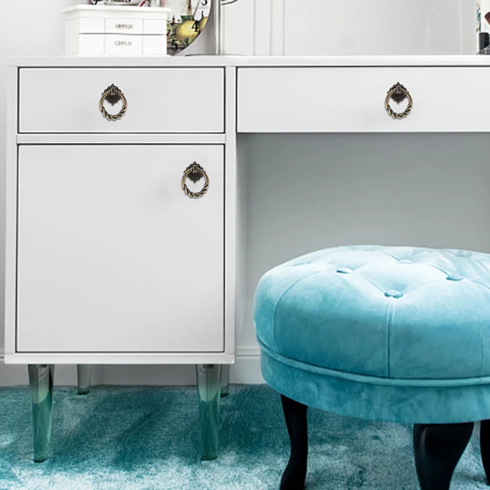 8Pcs Cabinet Door Handles Rounded Mini Pulls Kitchen Drawer Knobs Metal Replacement Decorative Flush Pulls Flush Door Handles