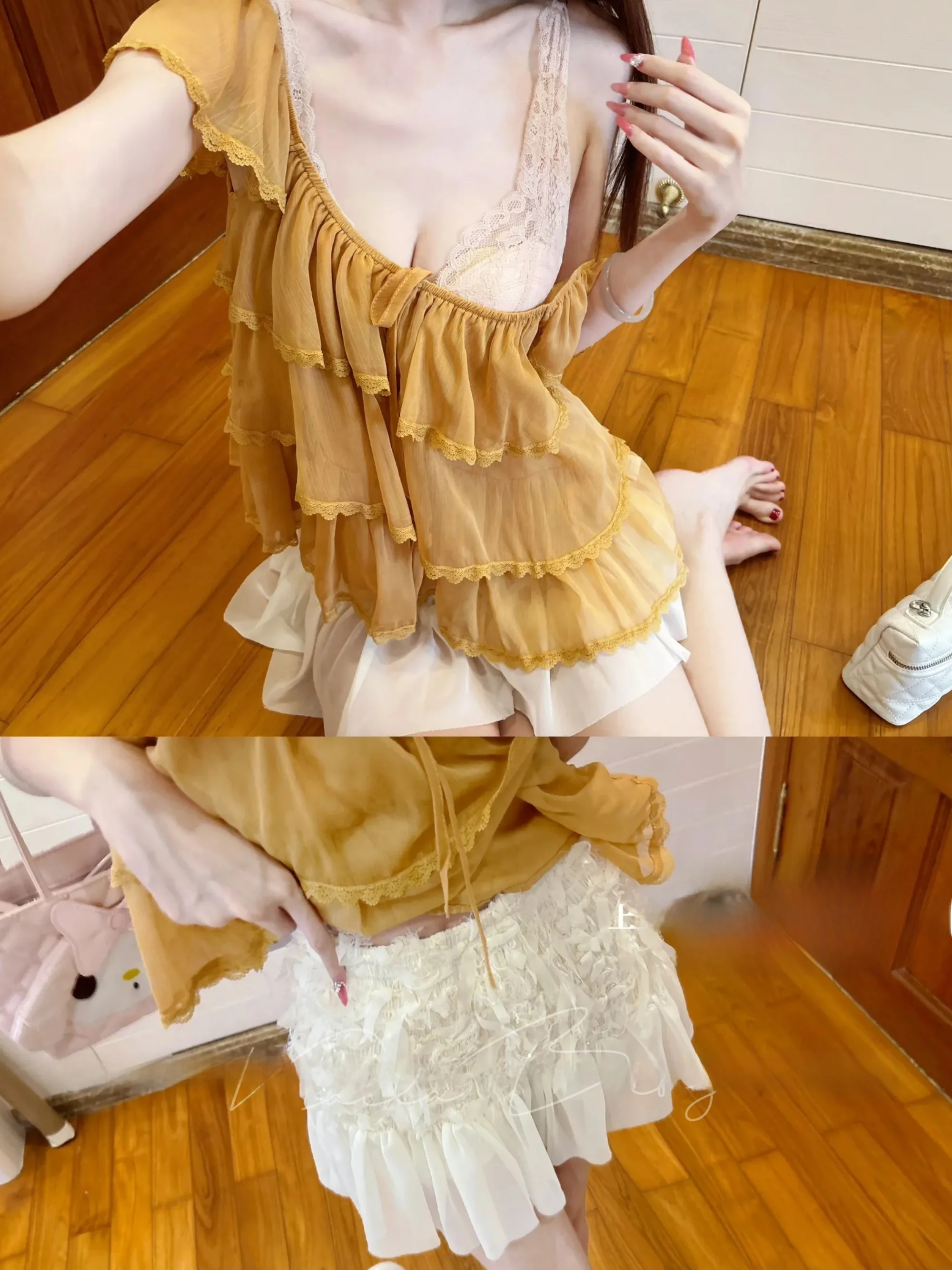 Summer 2026 Lace Trimmed Skirt And Blouse Set Women's Fashion High Waist Square Collar Tassel Chiffon Short Skirt
Summer 2026 Lace Trimmed Skirt And Blouse Set Women's Fashion High Waist Square Collar Tassel Chiffon Short Skirt