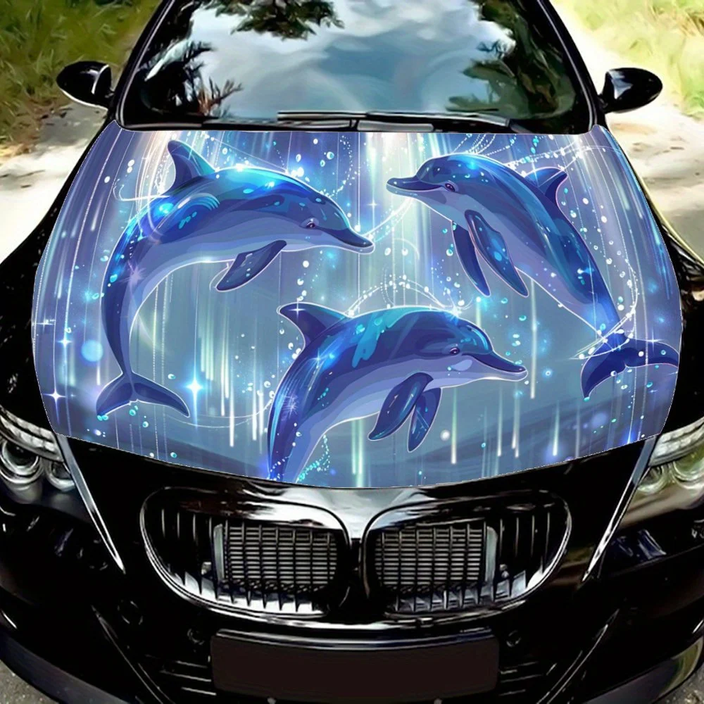 Хрустальная наклейка на капот автомобиля с морем и дельфином, самоклеящаяся наклейка на капот из ПВХ, декор, устойчивая к царапинам наклейка, защита, автоаксессуары 
Хрустальная наклейка на капот автомобиля с морем и дельфином, самоклеящаяся наклейка на капот из ПВХ, декор, устойчивая к царапинам наклейка, защита, автоаксессуары