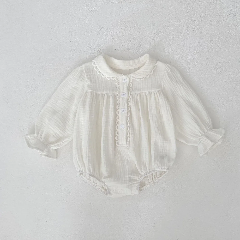 Cute Baby Girl Clothes 0-2Years Newborn Princess Solid Color Long Sleeve Peter Pan Collar Cotton Romper Bodysuit Outfits
Cute Baby Girl Clothes 0-2Years Newborn Princess Solid Color Long Sleeve Peter Pan Collar Cotton Romper Bodysuit Outfits