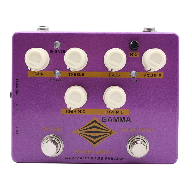 Mosky Gamma Classic Bass Preamp Effect Pedal 4-band EQ with treble, bass, low midrange, and high midrange controls
Mosky Gamma Classic Bass Preamp Effect Pedal 4-band EQ with treble, bass, low midrange, and high midrange controls